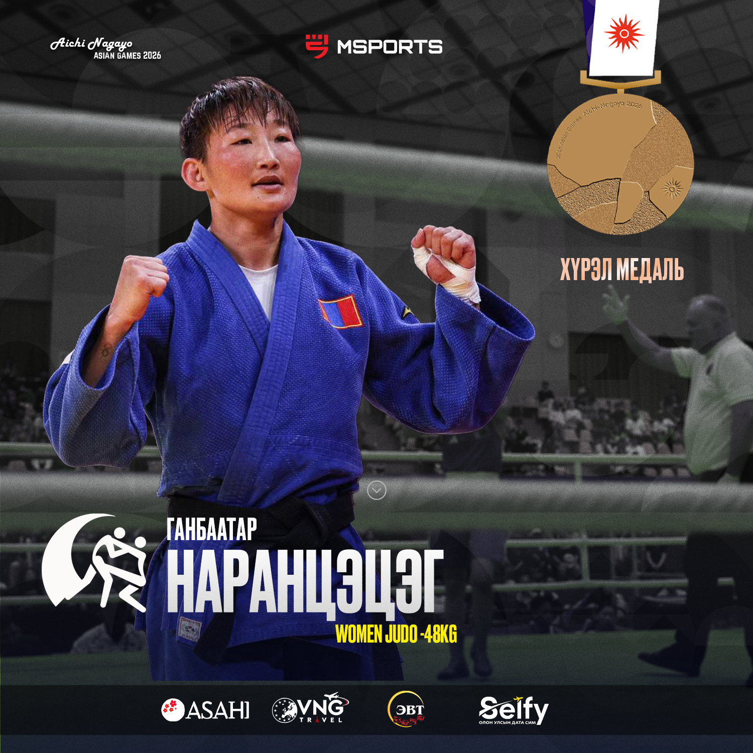 Айчи-Нагояа 2026: ОУХМ Г.Наранцэцэг Азийн наадмаас хүрэл медаль хүртлээ